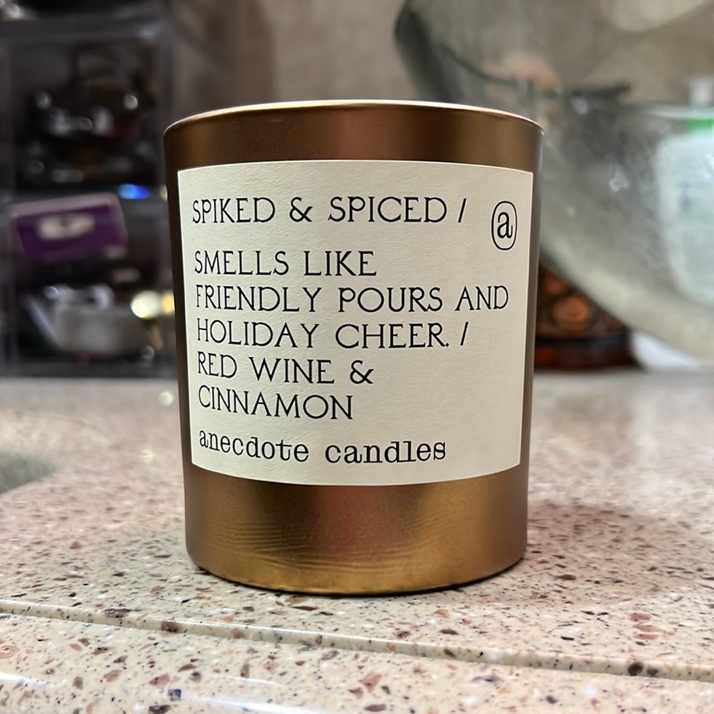anecdote candle in scent spiked and spiced